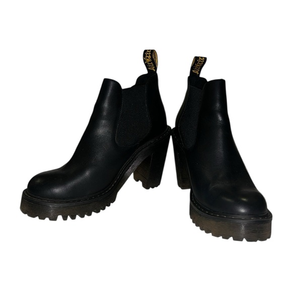 Dr Martens Woman Hurston Black High Heel Chelsea Ankle Boots - Picture 4 of 7